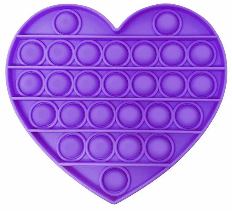 Игрушка-антистресс пупирка Bambi Pop It Fidget Сердечко Фиолетовый