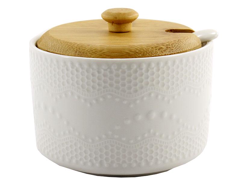 Цукорниця порцелянова Interos PJ2560-1 250 мл з ложкою