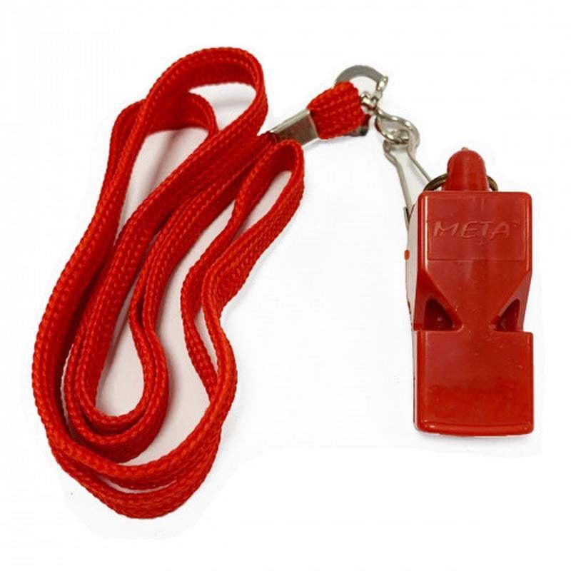Свисток арбитра пластиковый со шнурком Meta Whistle plastic classic with lanyard Уни OFSM Красный (1030001203)