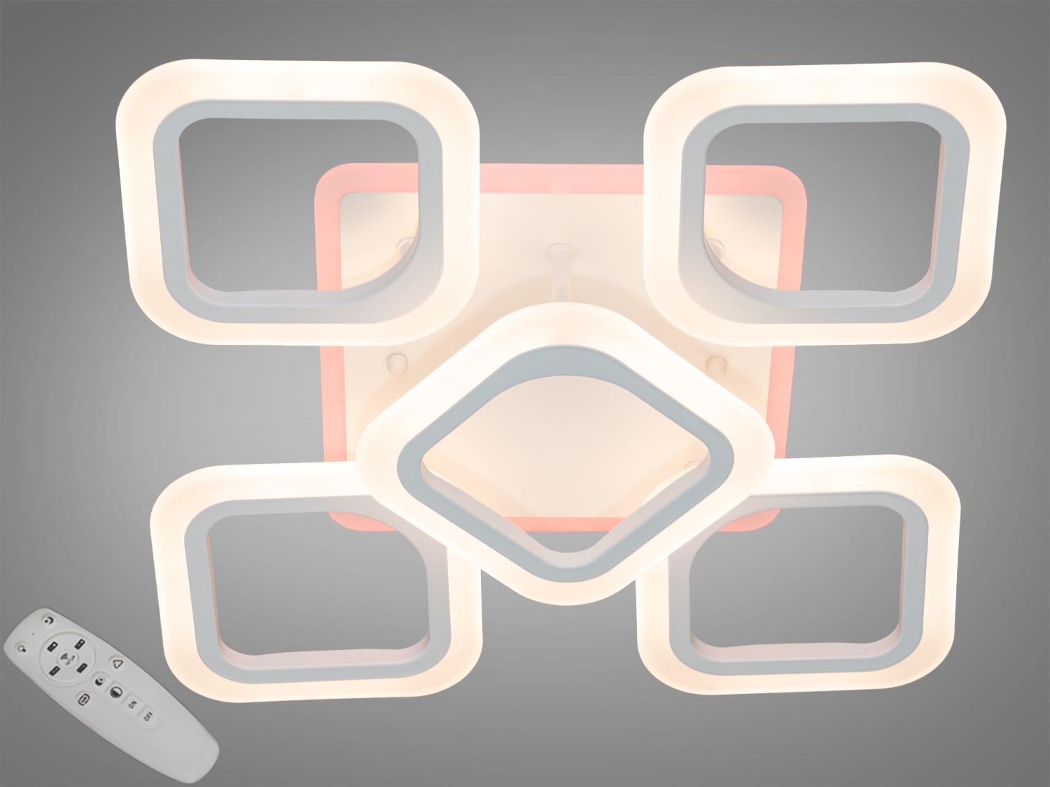 Люстра потолочная LED с пультом диммером и цветной подсветкой 60W