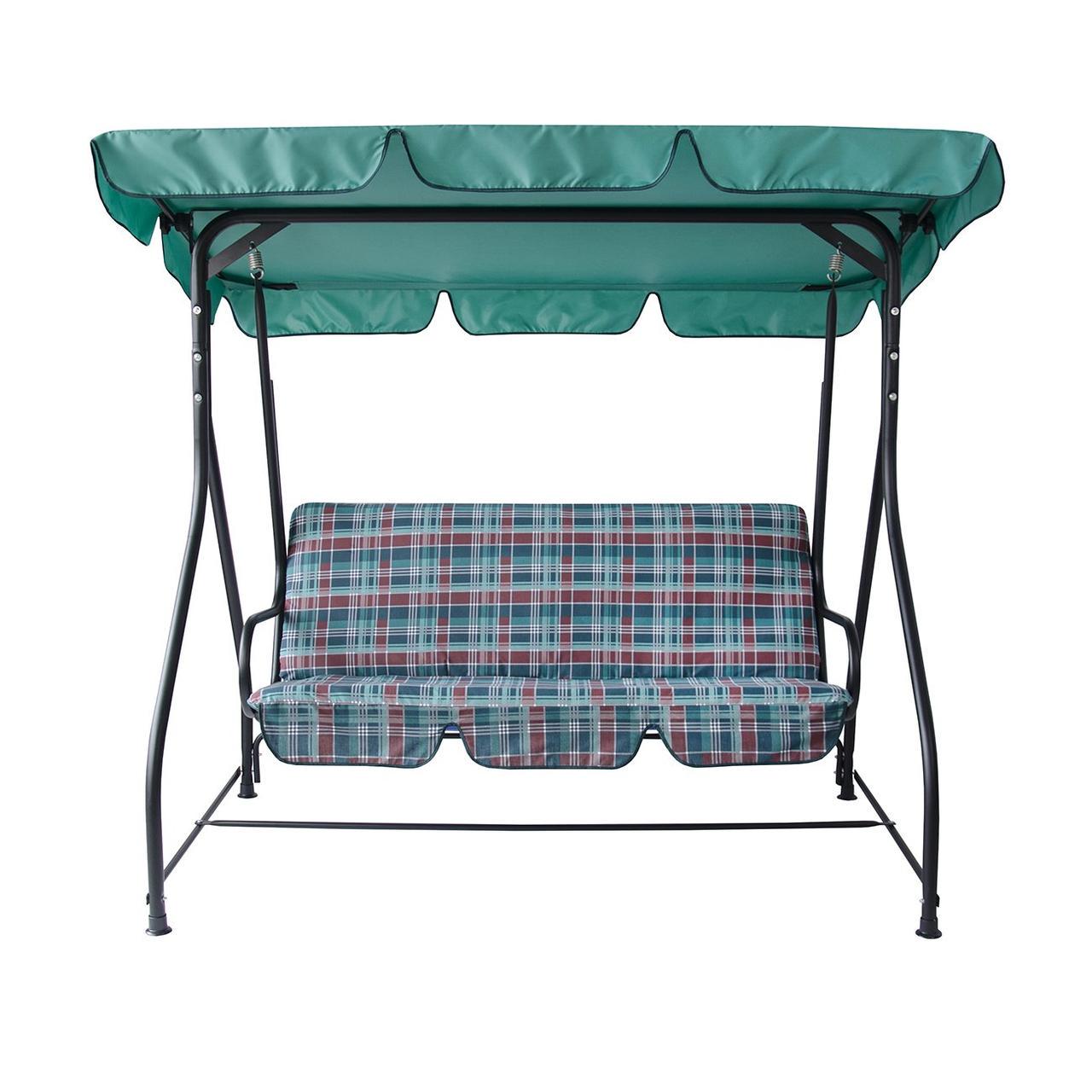Качели садовые Вероника Бязь большая клетка Зеленый