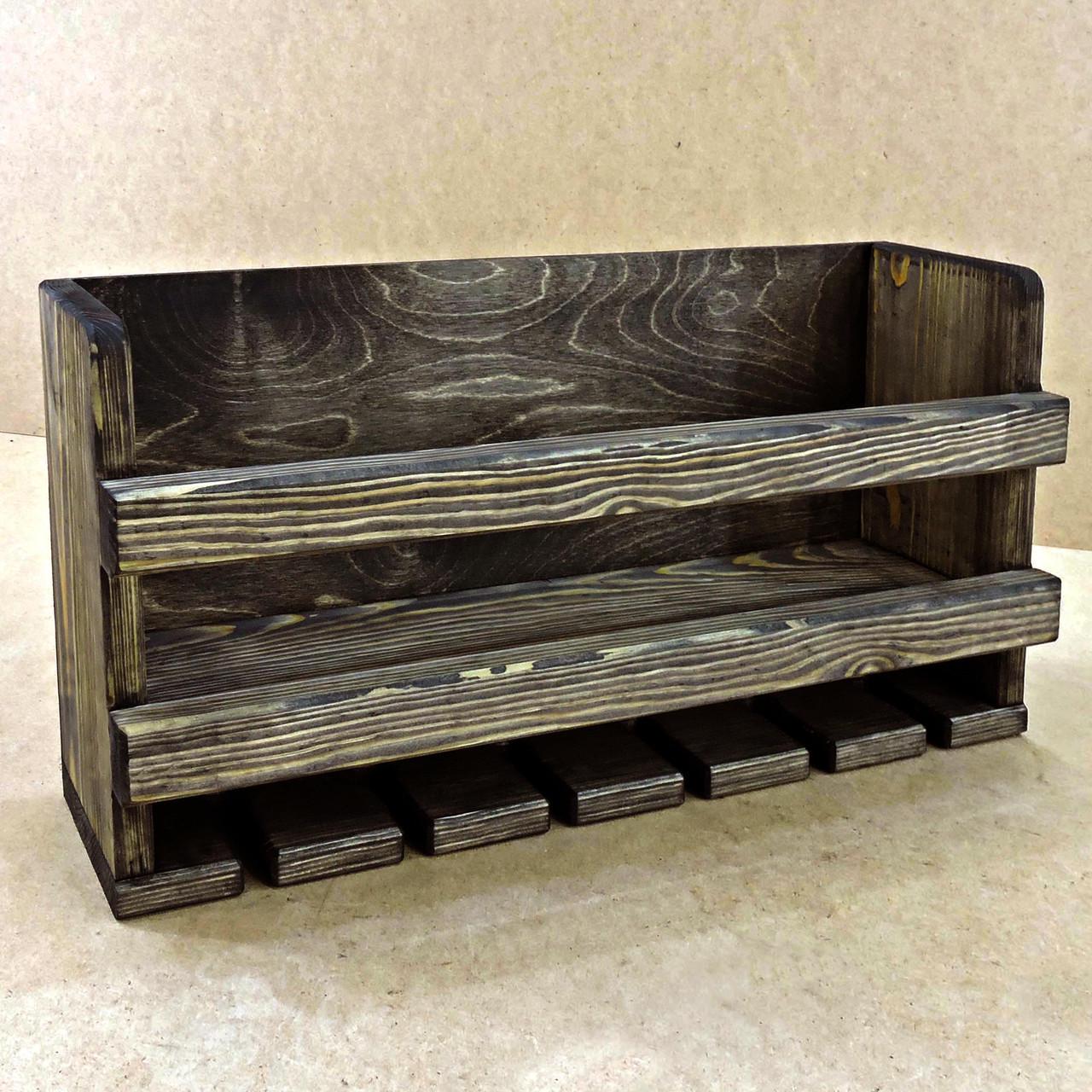 Полка для вина настенная из дерева Кавасаки Мокко (ПНК-001410)