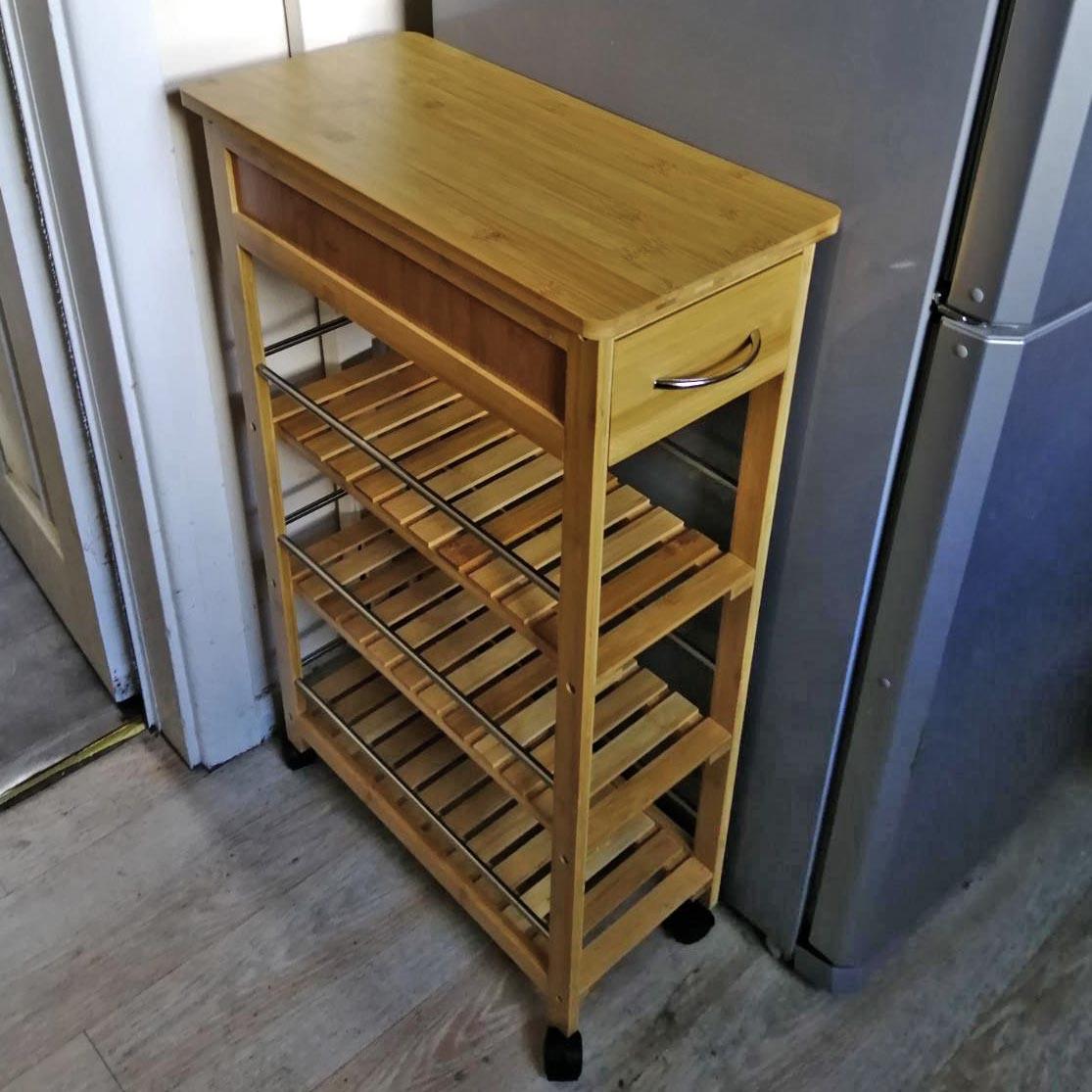 Этажерка для ванной из дерева на колесиках Мейнард Сиена (АБТ-004105)