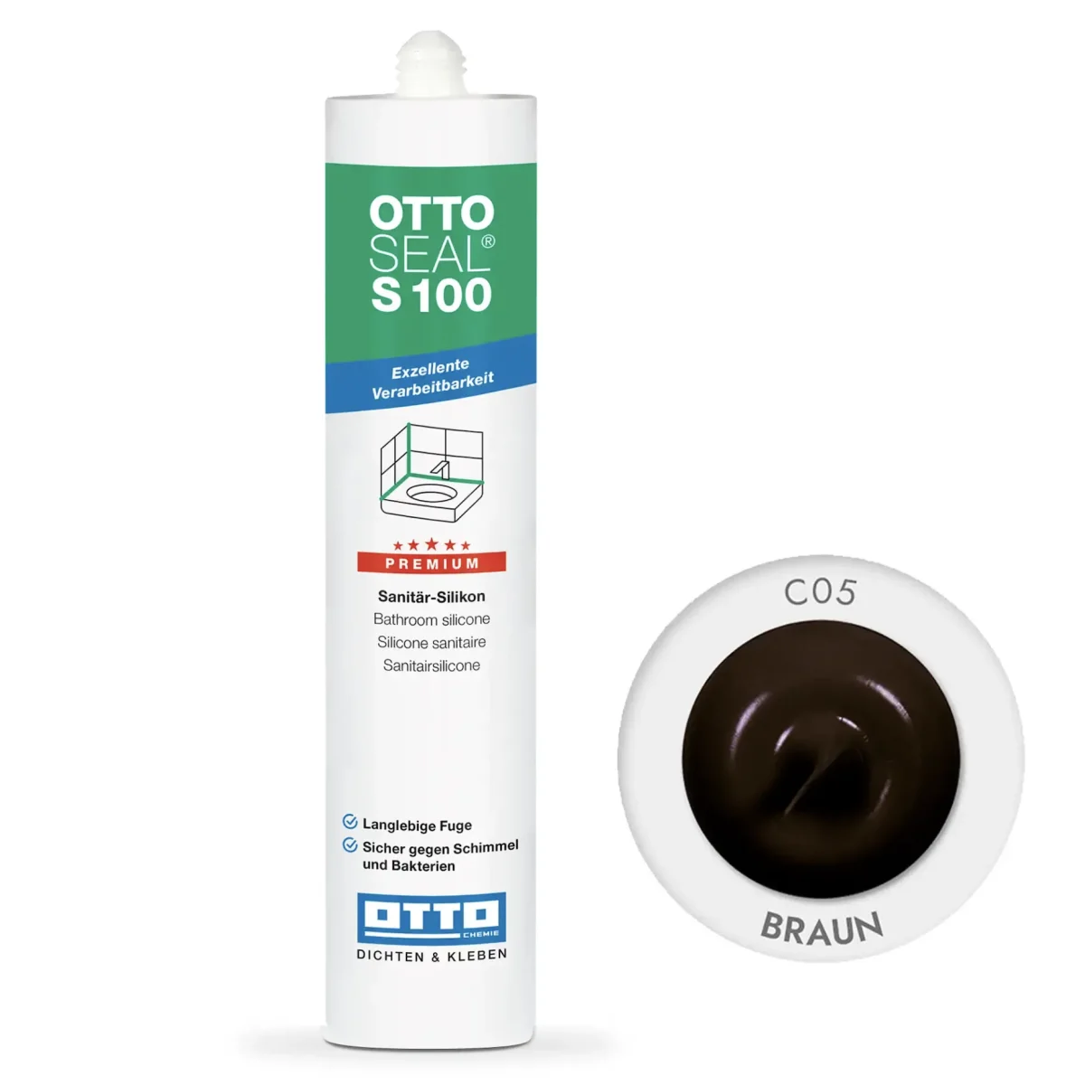 Силіконовий герметик OTTOSEAL S100 300 мм С05 braun (S100C05)