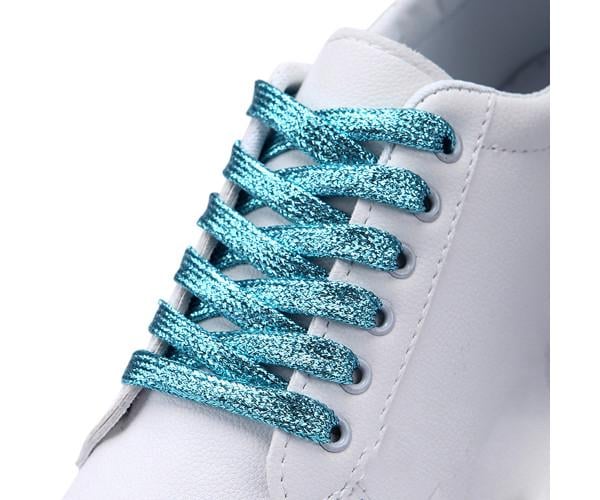 Шнурки перламутрові блискучі для взуття 1 м Блакитний Шнурки перламутрові блискучі для взуття 1 м Блакитний