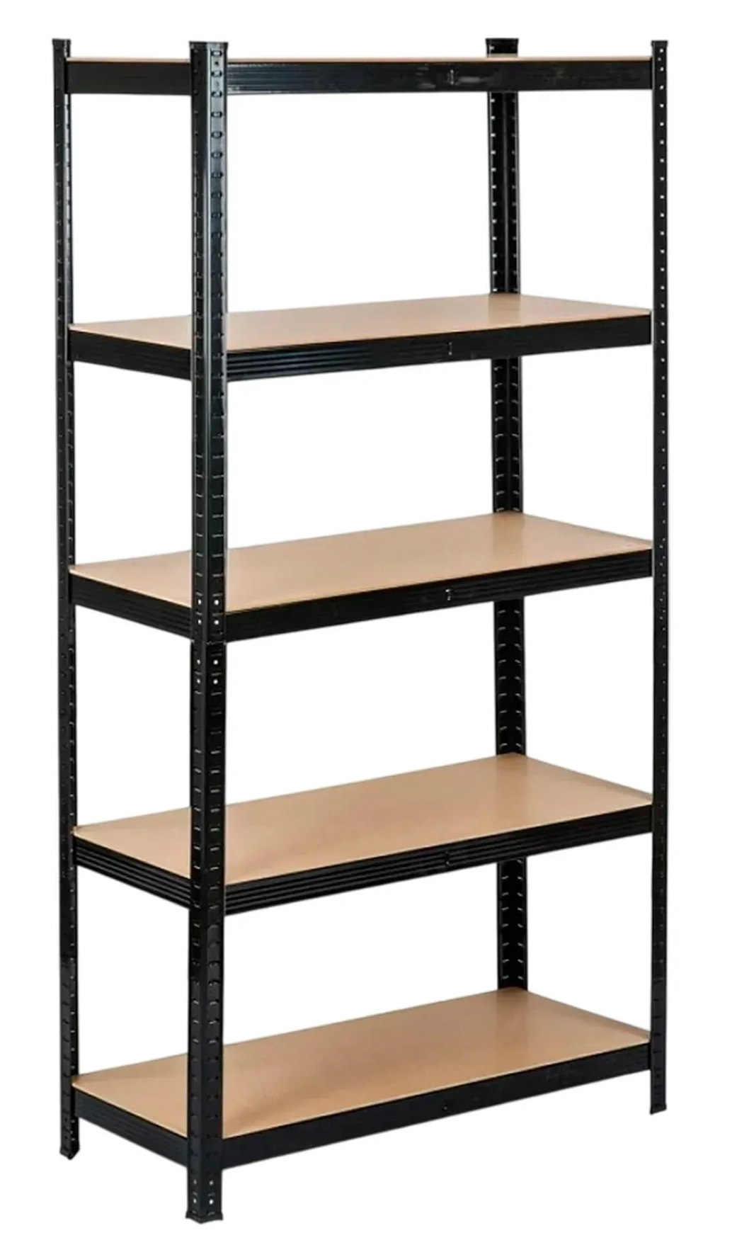 Стелаж складський 180х90х30 см з 5 полицями МДФ металевий розбірний 4Points StrongShelf Чорний (DA-4P180B90T30)