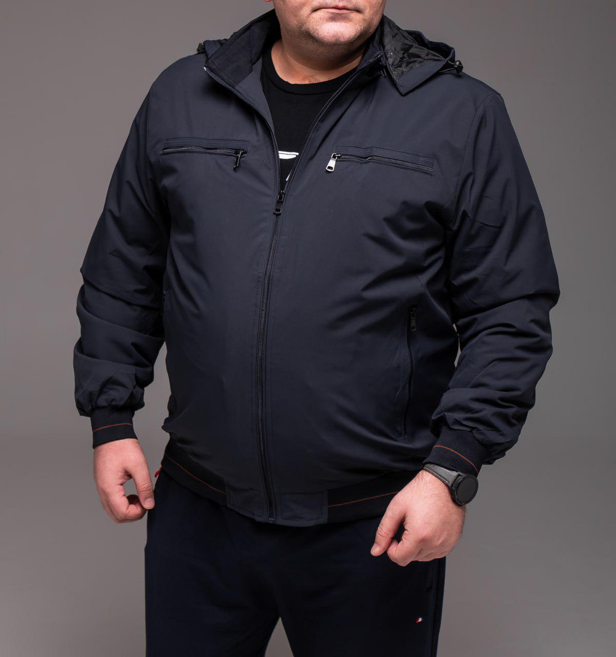 Ветровка мужская демисезонная батал р. 64 Синій (2428/1/3) - фото 9