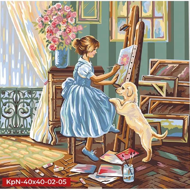 Картина по номерам Danko Toys Художница 40x40 см (KpNe-40х40-02-05) Картина по номерам Danko Toys Художница 40x40 см (KpNe-40х40-02-05)