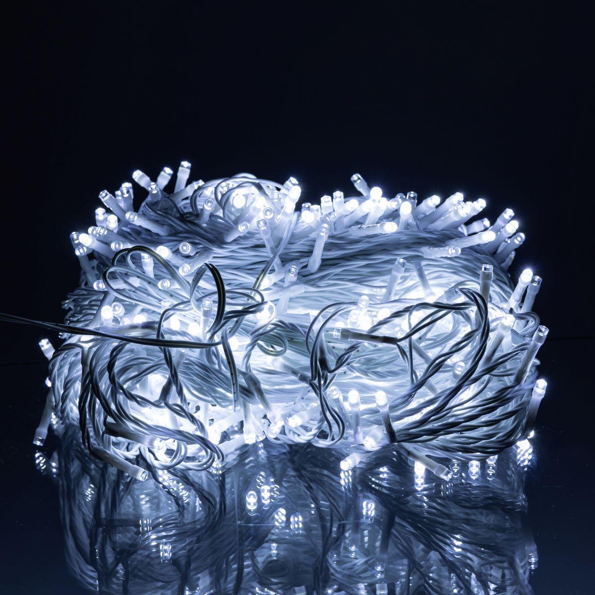 Гирлянда Рождественская фея уличная 50 м 500 LED белый провод Белый (CF500L50MWW)