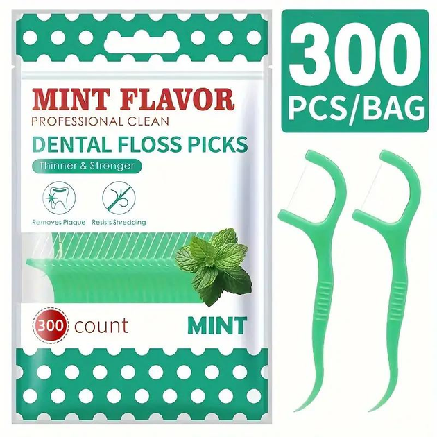 Флос-зубочистки Dental Fresh мята 300 шт. (00028) - фото 3 Флос-зубочистки Dental Fresh мята 300 шт. (00028) - фото 3