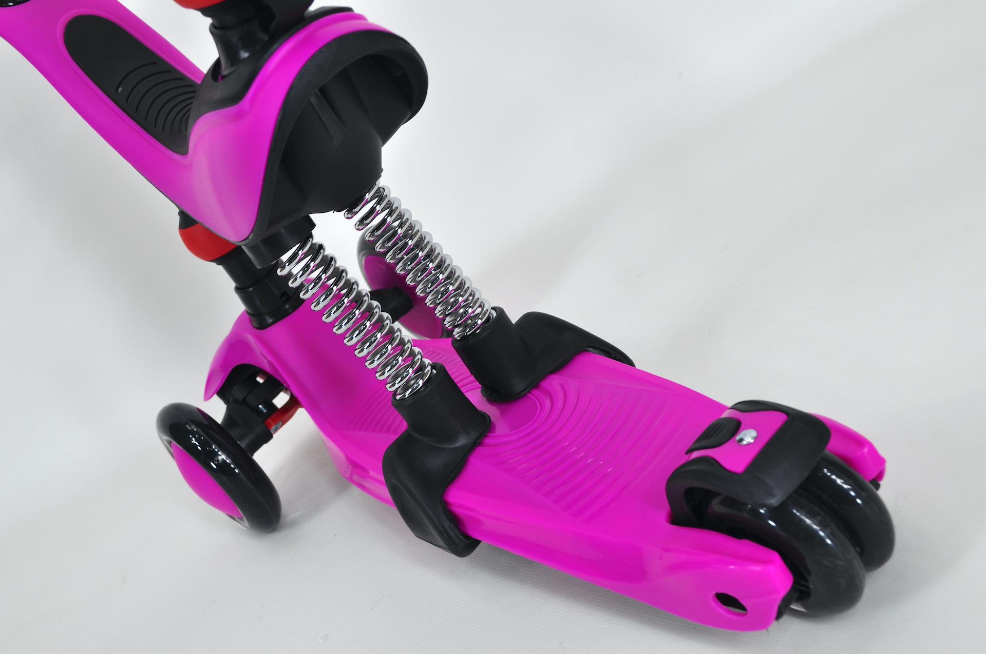 Самокат біговел Maraton Credo 3в1 дитячий триколісний з сидінням та батьківською ручкою Рожевий - фото 12