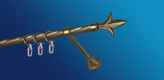 Карниз для шторы Plastidea Лилия металлический витой одинарный с крючками D 16 мм 300 см Антик