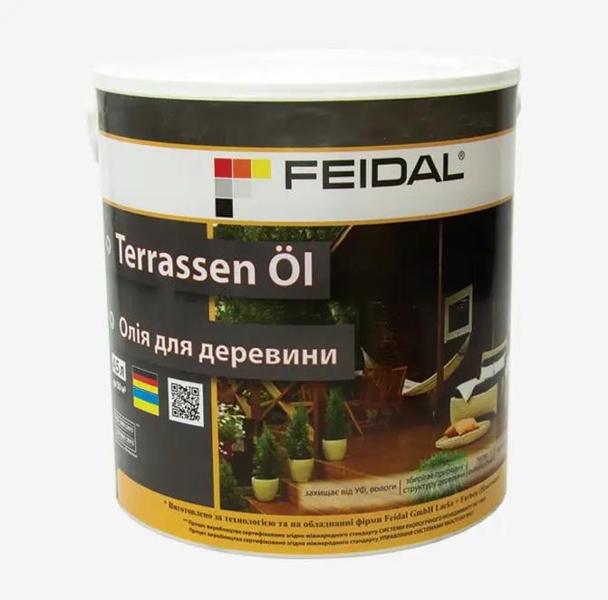 Масло для древесины Feidal Terrassen Öl для террас и садовой мебели 4,5 л - фото 1 Масло для древесины Feidal Terrassen Öl для террас и садовой мебели 4,5 л - фото 1