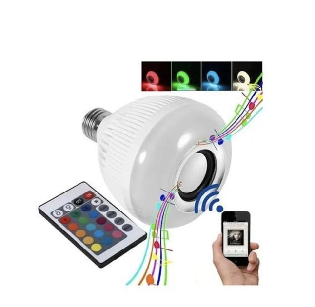 Лампочка с Bluetooth колонкой цветная Led Music Bulb Bluetooth EL-2108 RGB с пультом управления лампа с динамиком - фото 2