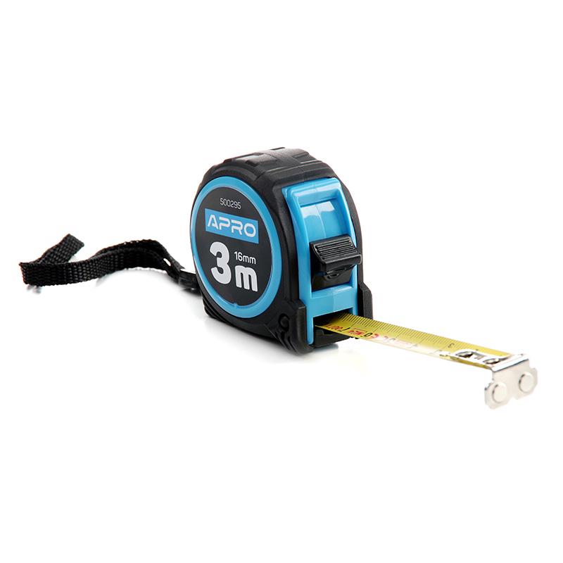 Рулетка обгумована Apro з магнітом 3 м х 16 мм (500295)