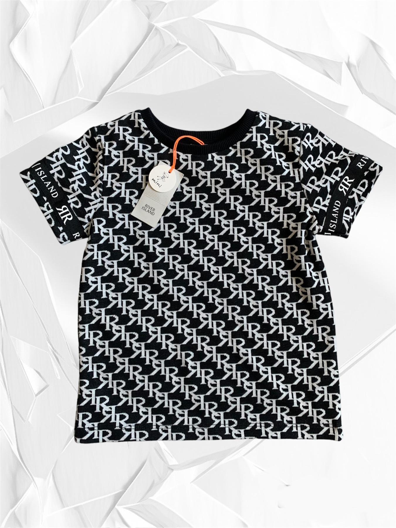 Футболка River Island 2/3 года 98 см Черно-белый (0012580)