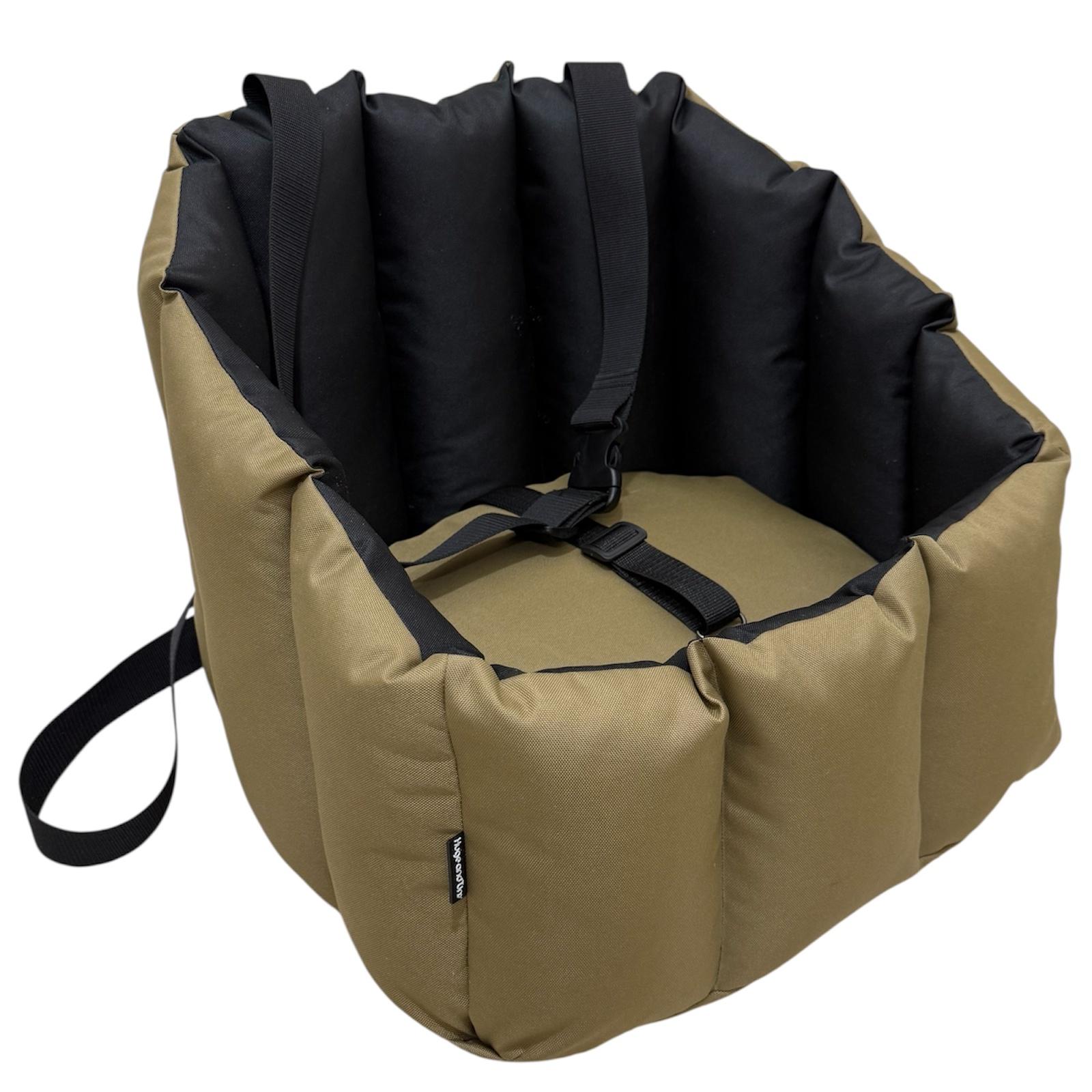 Кресло автомобильное для собак Huge and Tiny Oxford 50х45 см Черный/Оливковый