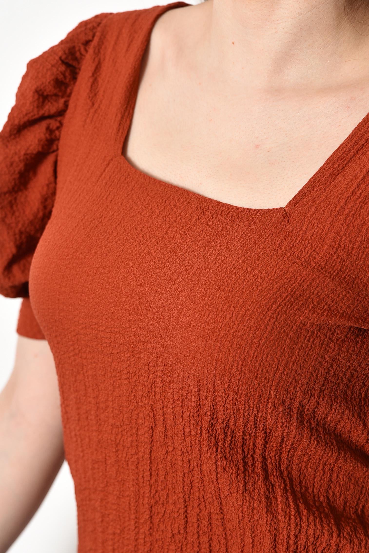 Блуза женская с коротким рукавом р. 42 Террактовый (173656) - фото 4 Блуза женская с коротким рукавом р. 42 Террактовый (173656) - фото 4