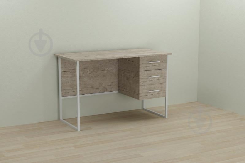 Компьютерный стол Ferrum-decor Гарри 75x120x60 белый ДСП Дуб Шервуд 16мм