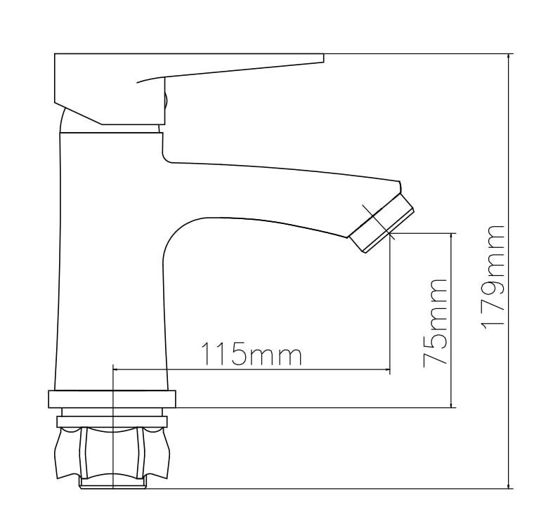 Смеситель для умывальника Venta VN115MC однорычажный в ванну врезной нержавеющая сталь Хром - фото 4
