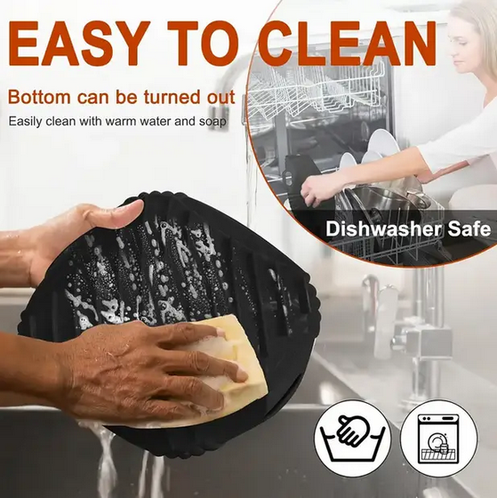 Форма квадратна силіконова 7040-1-MINI для аерогрилю мультипечі та фритюрниці Чорний - фото 4 Форма квадратна силіконова 7040-1-MINI для аерогрилю мультипечі та фритюрниці Чорний - фото 4