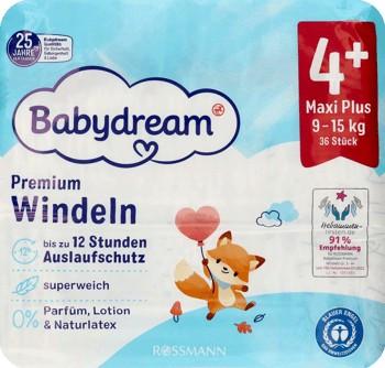 Підгузки дитячі Babydream Premium 4+ Maxi Plus 9-15 кг 36 шт. (1795509992)