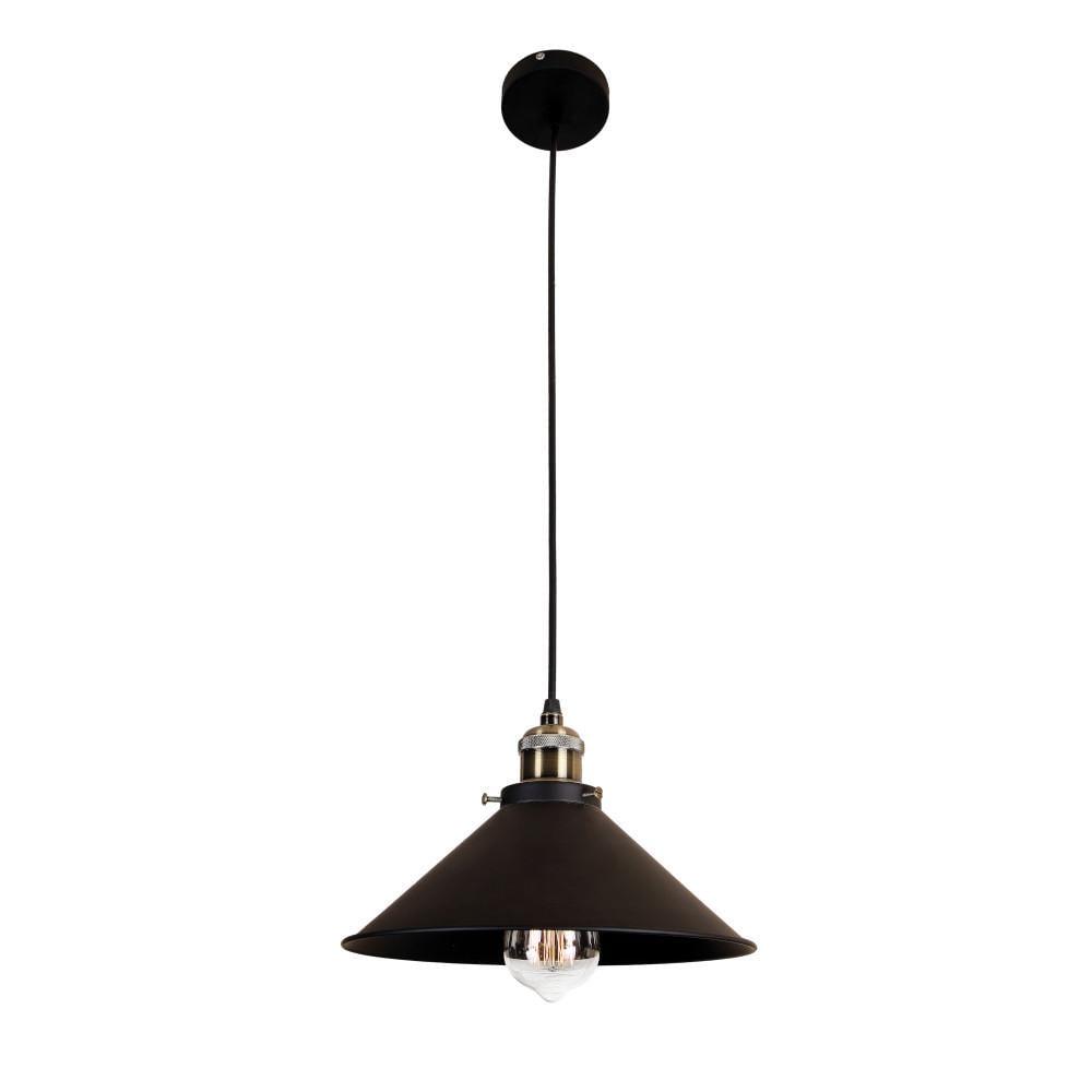 Підвісний світильник Levistella 7526855-1 300 LOFT із металевим конусним плафоном Чорний (1887924121)
