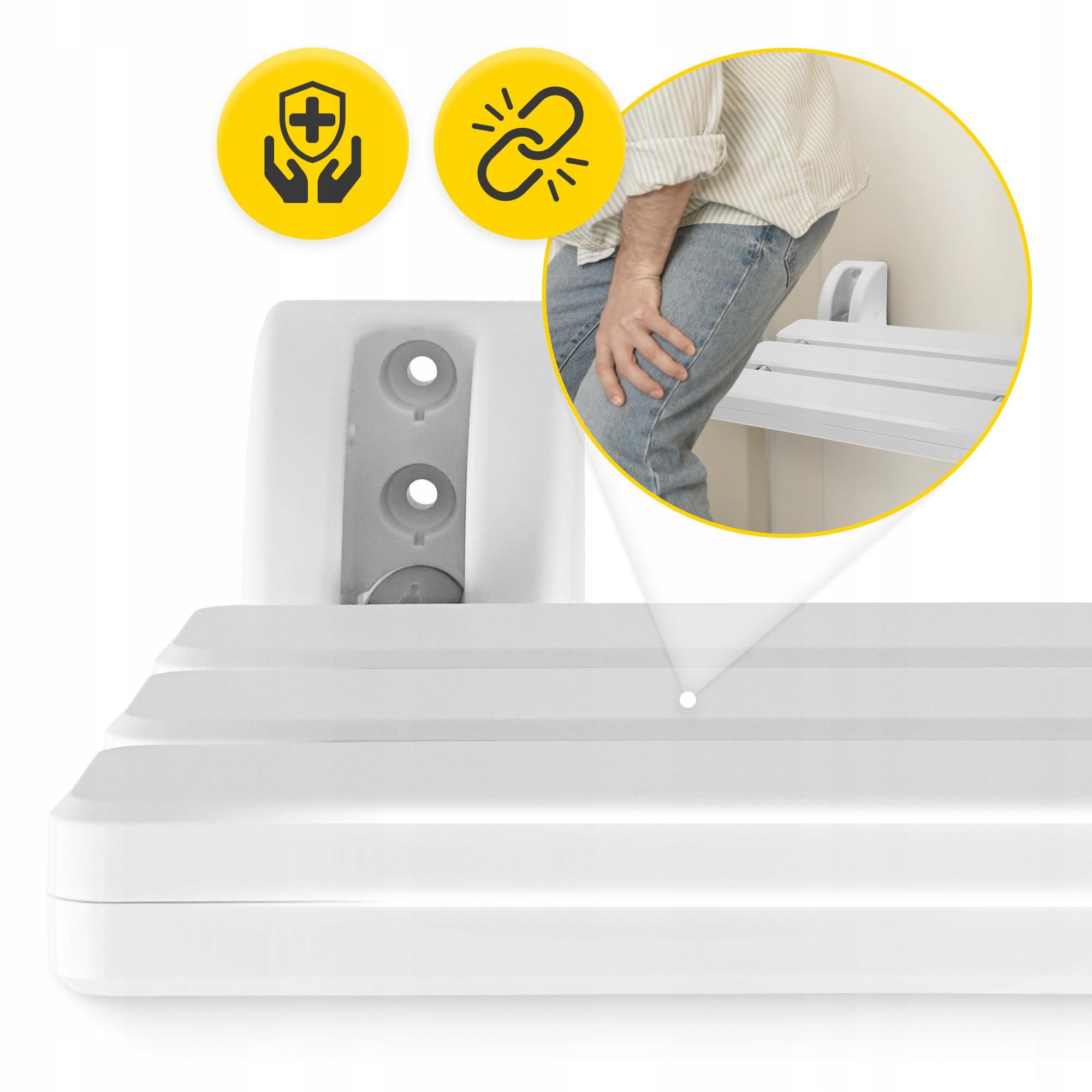 Сидение для ванны и душа 4fizjo откидное до 100 кг White (P-5905973406529) - фото 8