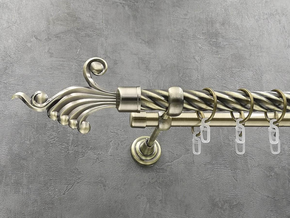 Карниз Quadrum Венус витая штанга двойной открытый 25/19 мм 160 см Антик (262048841)