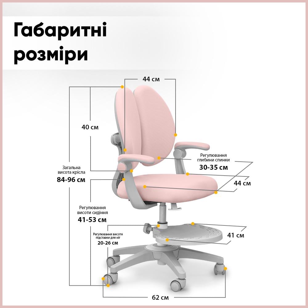 Кресло детское Mealux Sprint Duo Розовый (Y-412 KP) - фото 4