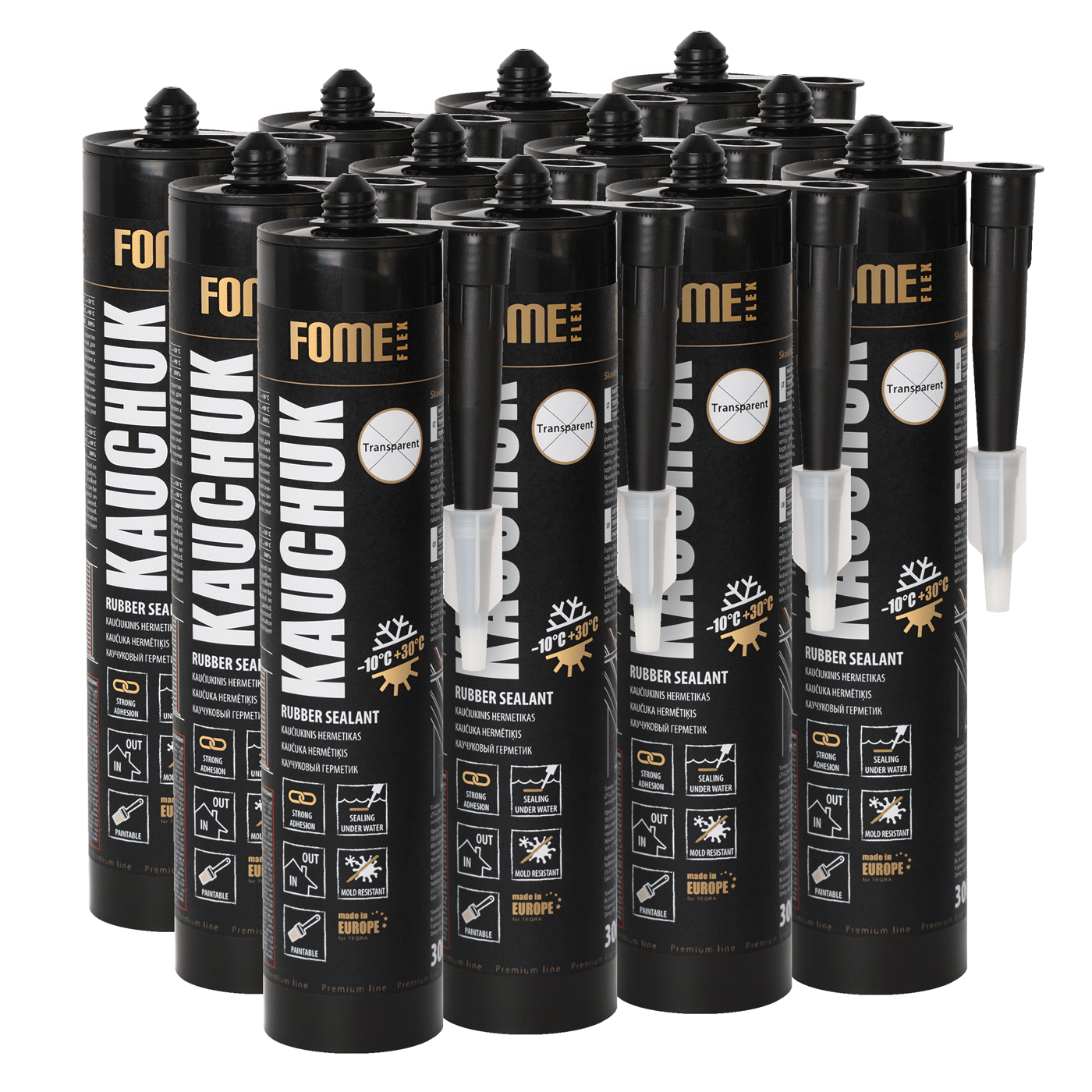 Герметик з пістолетом всесезоний вініловий Kauchuk ALL Season 300 мл/12 шт. Прозорий (01-4-2-017-012)