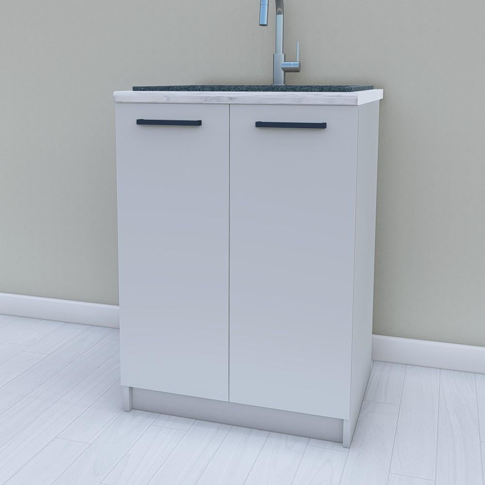 Тумба под мойку без столешницы 600 мм Светло-серый (МП23г) - фото 1 Тумба под мойку без столешницы 600 мм Светло-серый (МП23г) - фото 1