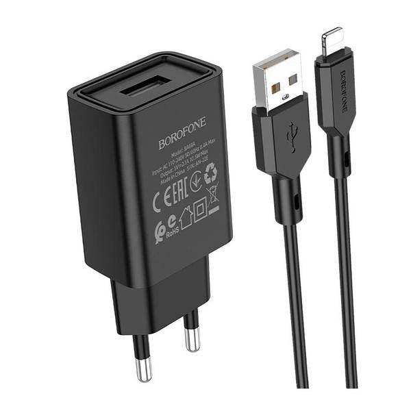 Зарядний пристрій Borofone BA68A 1USB/2,1A Lightning (20616251) - фото 1