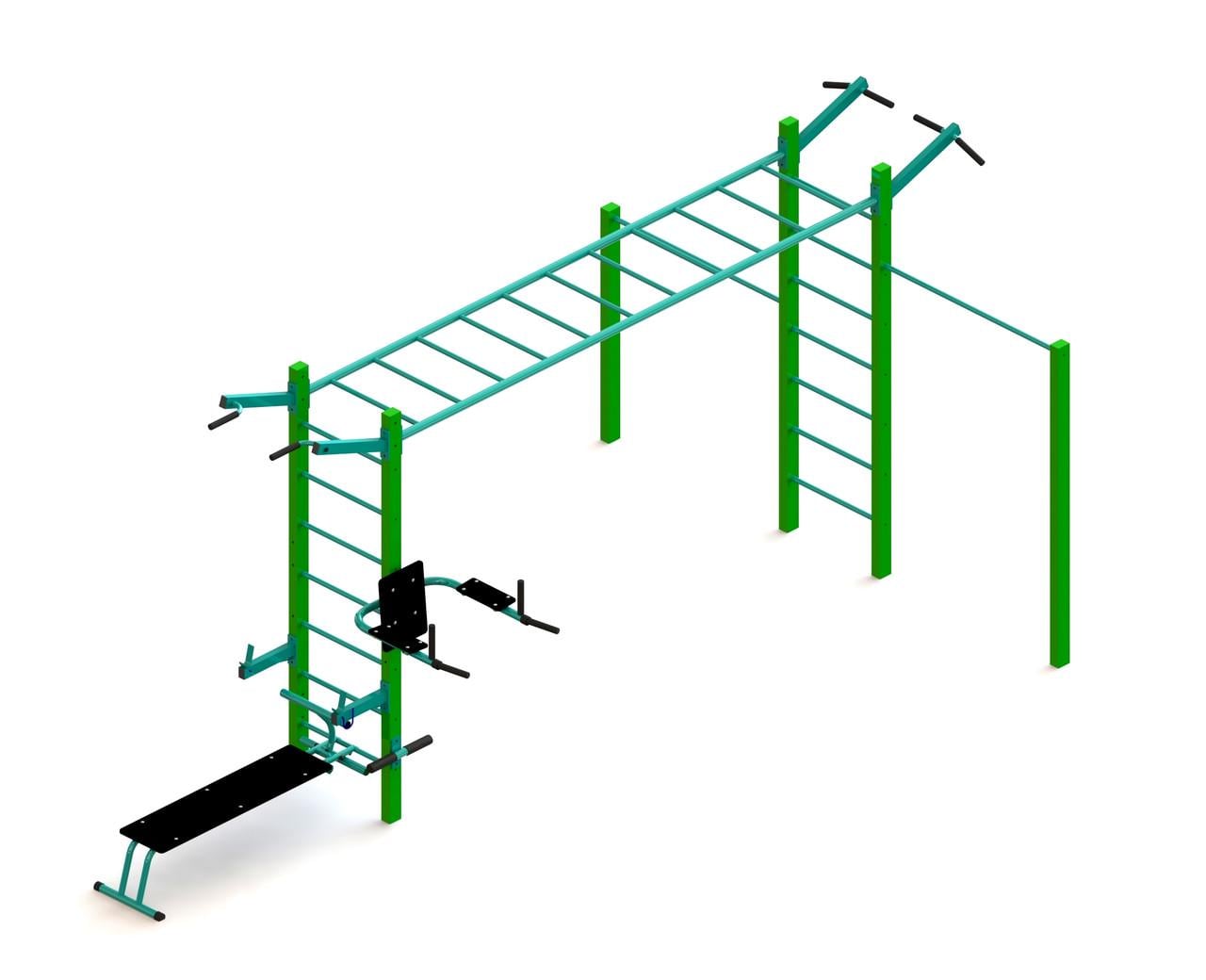 Тренажер уличный с рукоходом и турниками SL-201.2