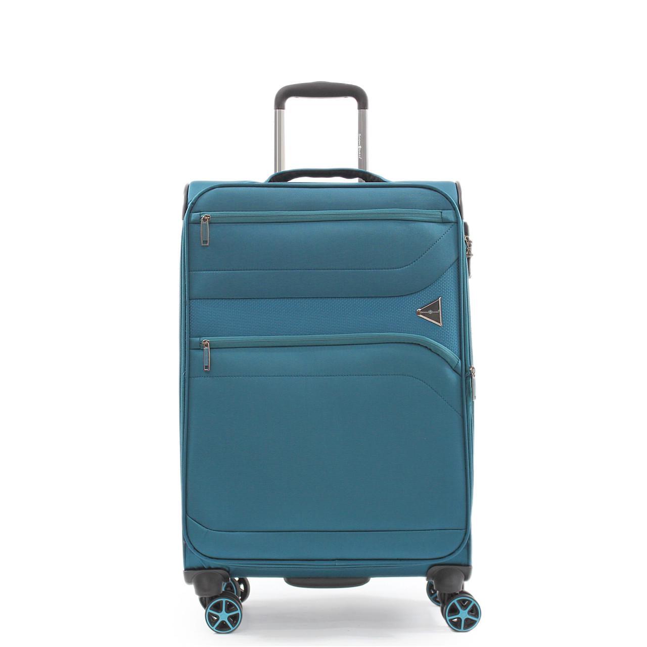 Чемодан средний Snowball ткань M 67х44х25 + 5 см 78 л 3,1 кг Бирюзовый (21505)