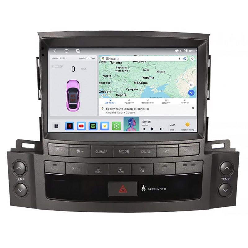 Автомагнитола штатная Lesko для Lexus LX III Рестайлинг 2012-2015 4/64 QLED CarPlay 4G Wi-Fi GPS Prime 9" (22391807)