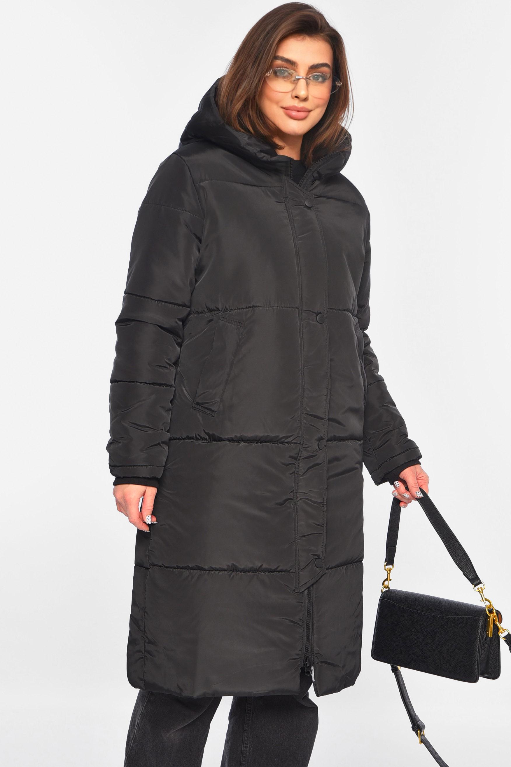 Куртка женская удлиненная демисезонная S Черный (196548) - фото 2