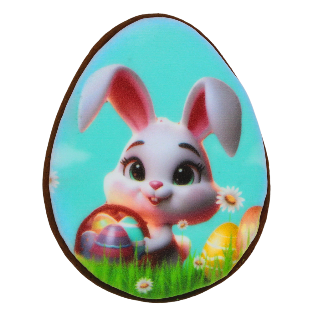 Пряник с принтом Крафт Печиво Пасха Писанка зайчик 45 г