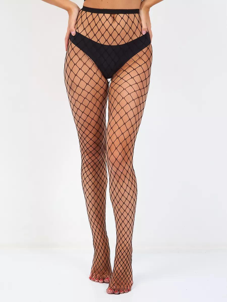 Колготки в сеточку среднюю XS-3XL Черный - фото 3 Колготки в сеточку среднюю XS-3XL Черный - фото 3