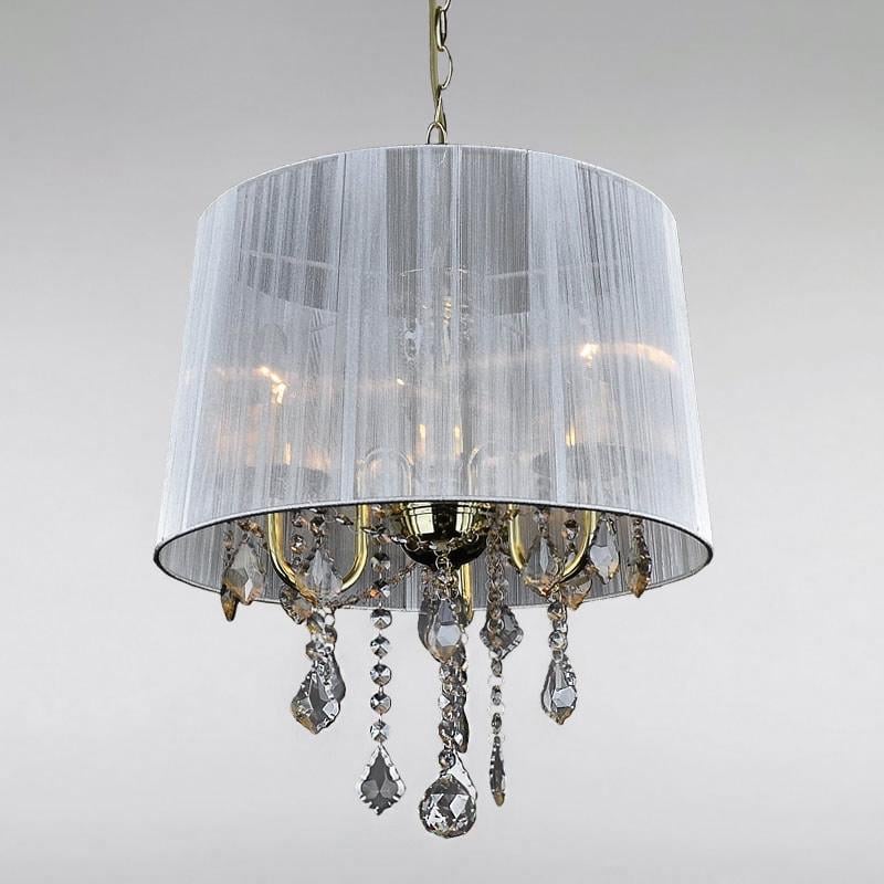 Люстра подвесная с абажуром Light House LS-15254GD-3 GD на три лампы Золото / Серый