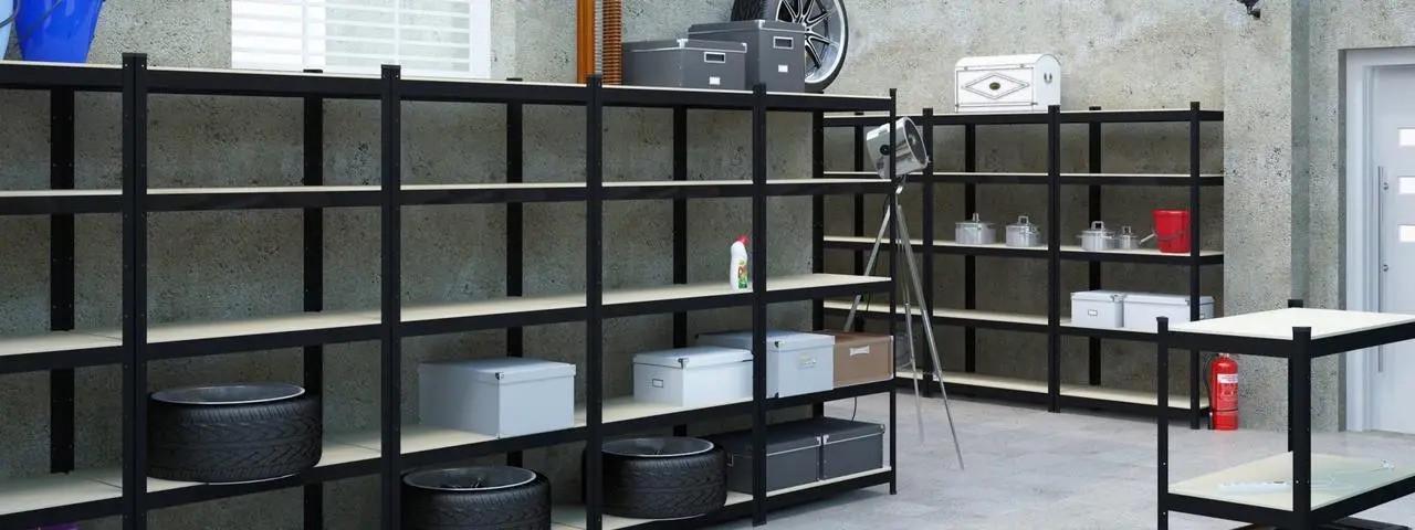 Стелажі металеві 4 штуки 180х320х40 см МДФ/ДСП 175 кг на одну полицю крашені 5 полиць х4 Чорний - фото 9