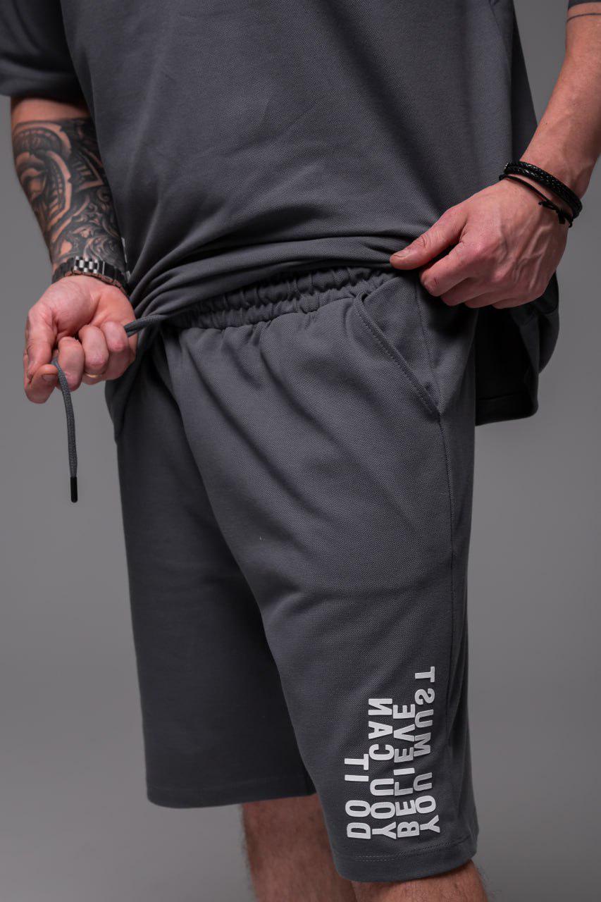 Прогулочный костюм мужской Must Believe оверсайз M Графитовый (2385) - фото 7