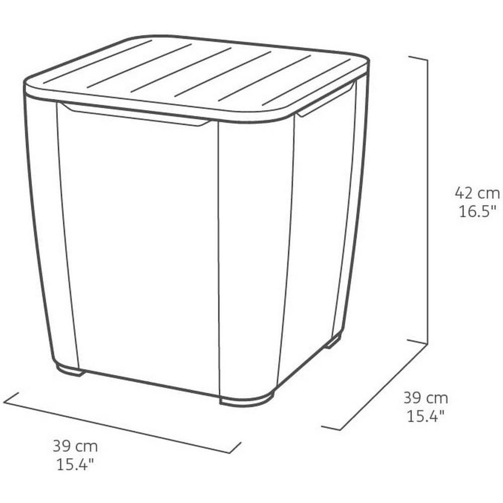 Стол-ящик садовый Keter Luzon flat wicker Графитовый (223932) - фото 6