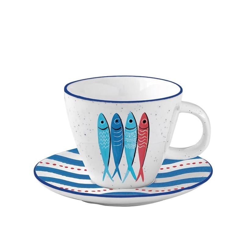 Чашка с блюдцем Easy Life Sardine's Party 250 мл (R2204#SARD)