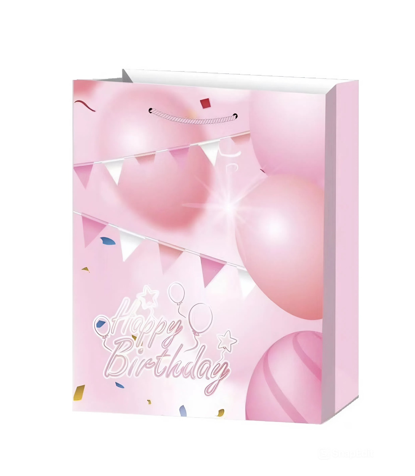 Подарочный пакет бумажный Stenson R96989-S Happy birthday 18х23х10 см Розовый (32163770)