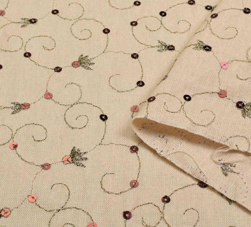 Ткань лен ширина 140 см Бежевый (12612.002) - фото 1