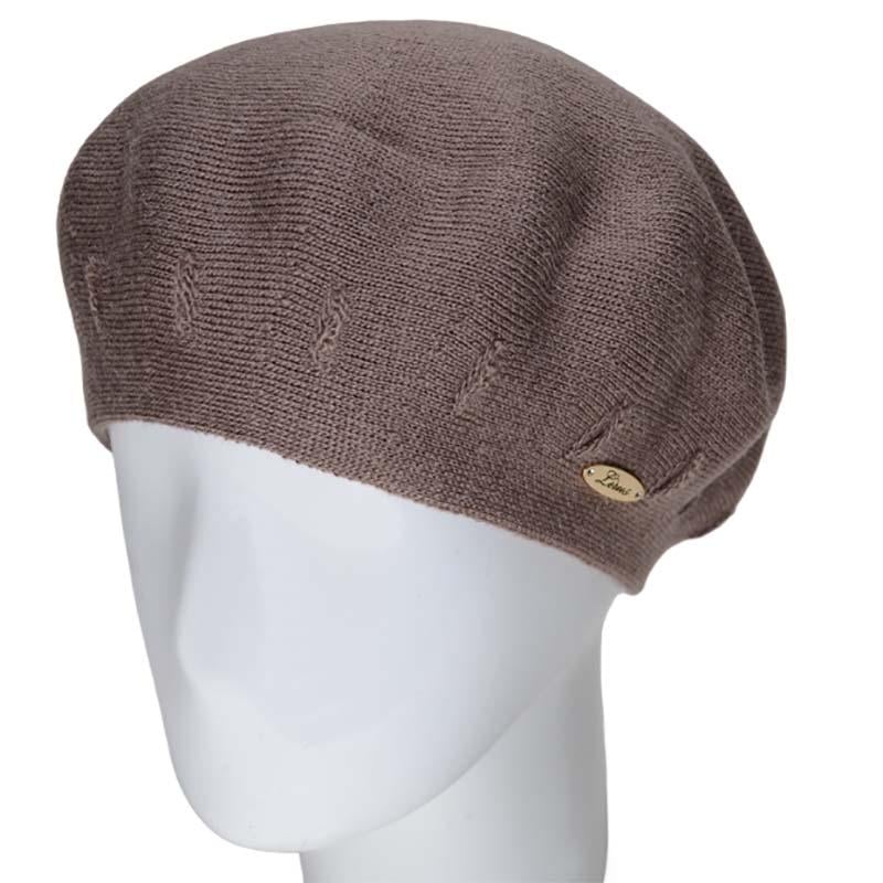 Берет женский Lirus Ели двойной тонкой вязки Темно-пудровый (119105)