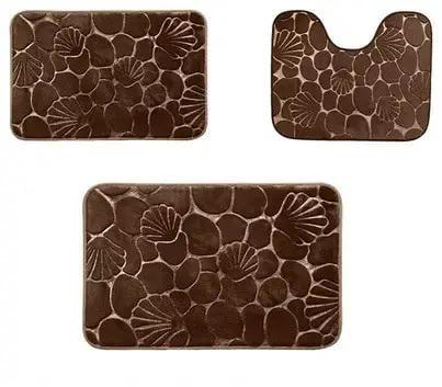 Набор ковриков для ванной и туалета Морской пляж с эффектом памяти 3 шт. Коричневый (7802519) - фото 4 Набор ковриков для ванной и туалета Морской пляж с эффектом памяти 3 шт. Коричневый (7802519) - фото 4