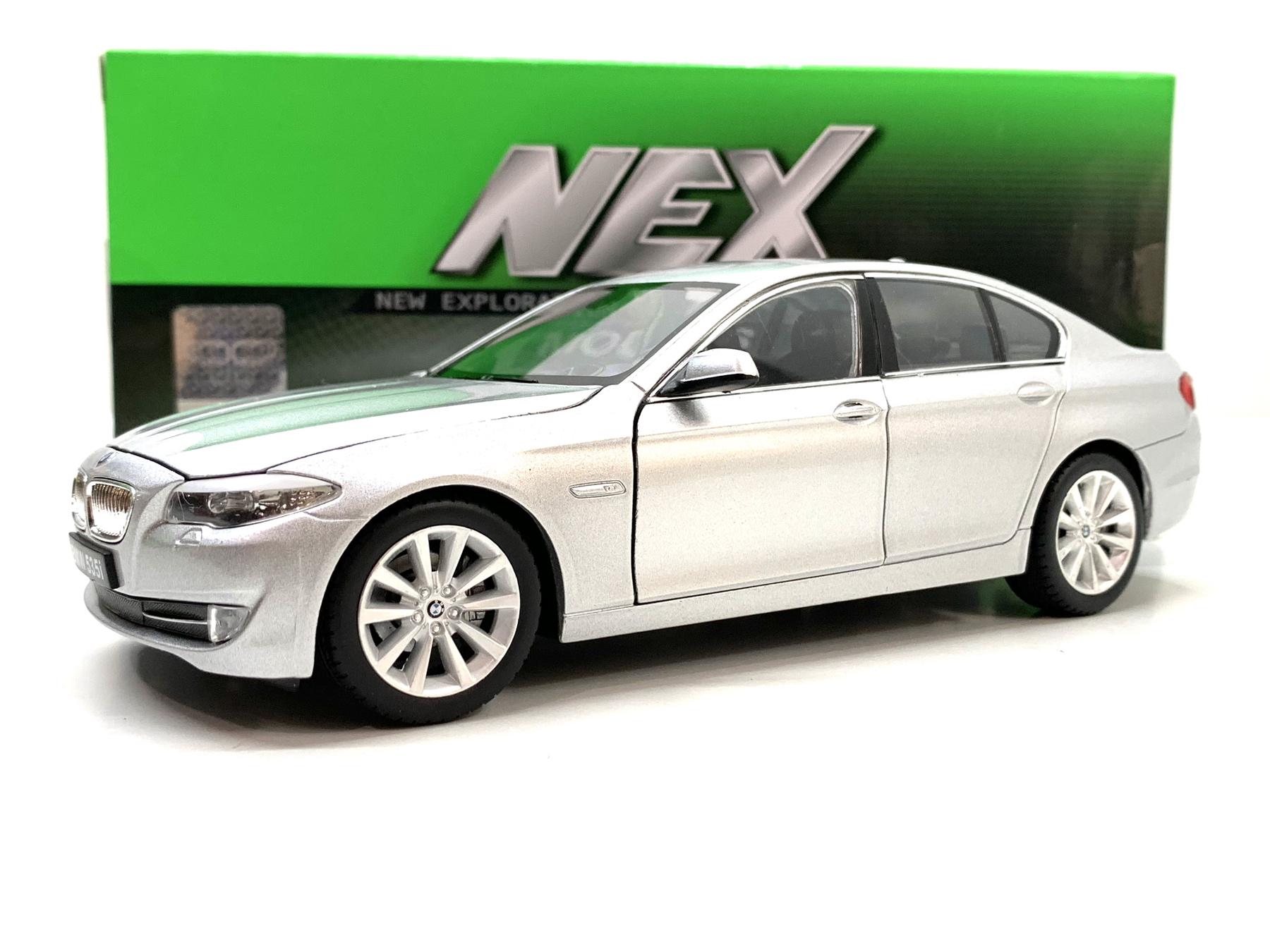 Машина Welly Nex BMW 5 series инерционная открываются двери и капот 18 см Вид 2 Серый (24026W) - фото 9