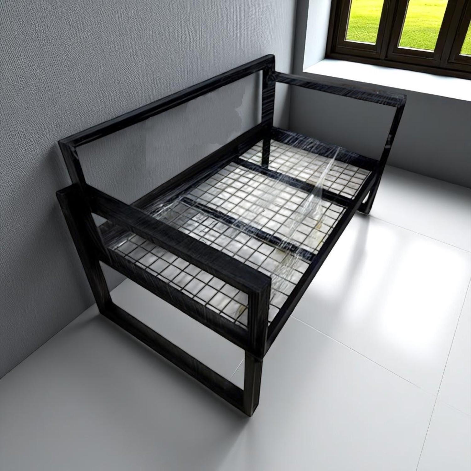 Диван металлический AVVS Бостон лофт с подлокотниками велюр 130 см Бежевый - фото 5 Диван металлический AVVS Бостон лофт с подлокотниками велюр 130 см Бежевый - фото 5